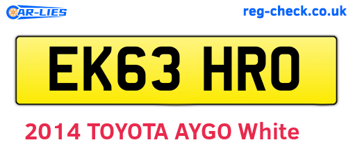 EK63HRO are the vehicle registration plates.