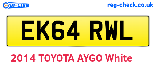 EK64RWL are the vehicle registration plates.