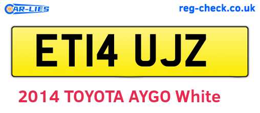 ET14UJZ are the vehicle registration plates.