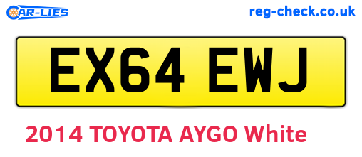 EX64EWJ are the vehicle registration plates.