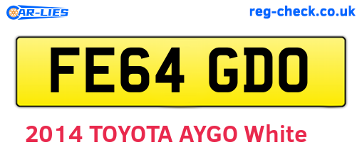 FE64GDO are the vehicle registration plates.