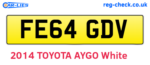 FE64GDV are the vehicle registration plates.