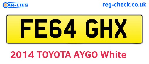 FE64GHX are the vehicle registration plates.