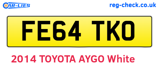 FE64TKO are the vehicle registration plates.