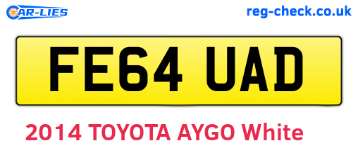 FE64UAD are the vehicle registration plates.