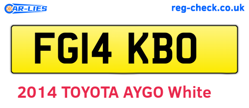 FG14KBO are the vehicle registration plates.