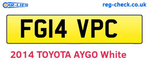 FG14VPC are the vehicle registration plates.