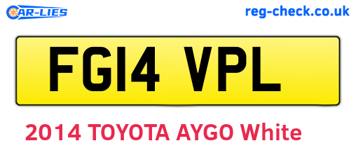 FG14VPL are the vehicle registration plates.