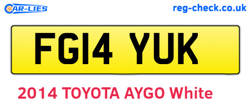 FG14YUK are the vehicle registration plates.
