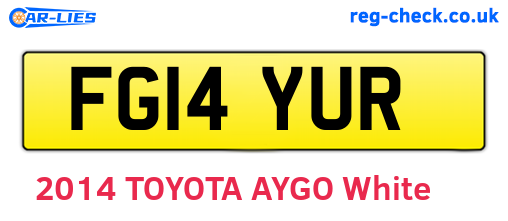 FG14YUR are the vehicle registration plates.