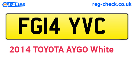 FG14YVC are the vehicle registration plates.
