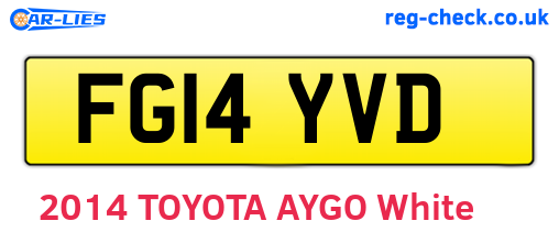 FG14YVD are the vehicle registration plates.