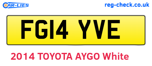 FG14YVE are the vehicle registration plates.