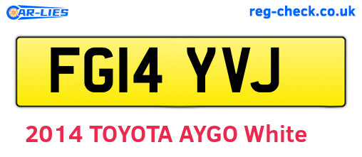 FG14YVJ are the vehicle registration plates.