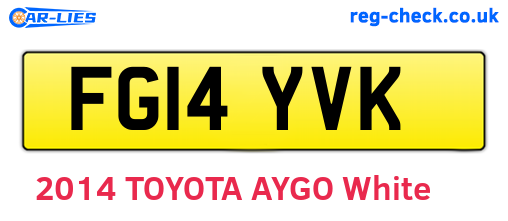 FG14YVK are the vehicle registration plates.