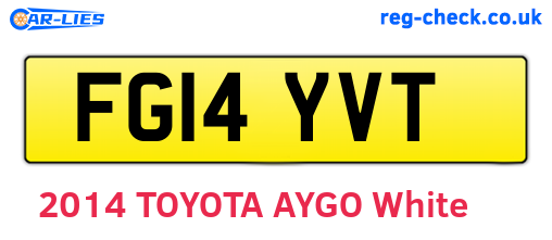 FG14YVT are the vehicle registration plates.
