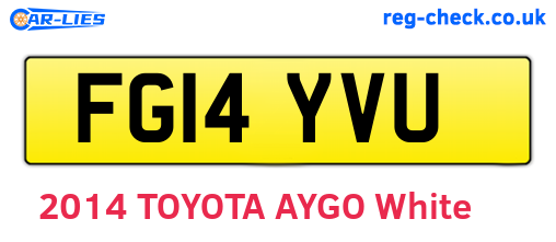 FG14YVU are the vehicle registration plates.