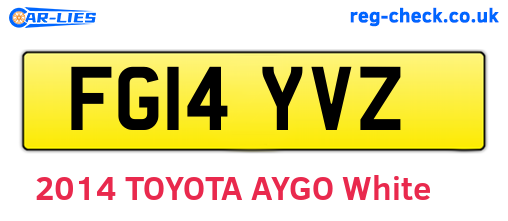 FG14YVZ are the vehicle registration plates.
