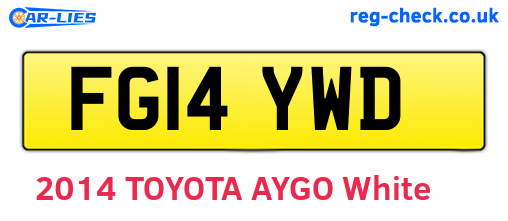 FG14YWD are the vehicle registration plates.