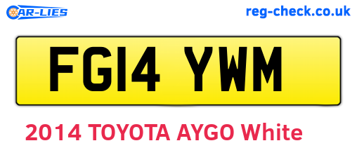 FG14YWM are the vehicle registration plates.