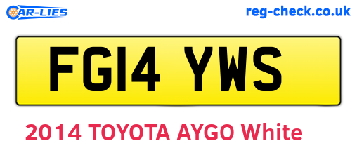 FG14YWS are the vehicle registration plates.