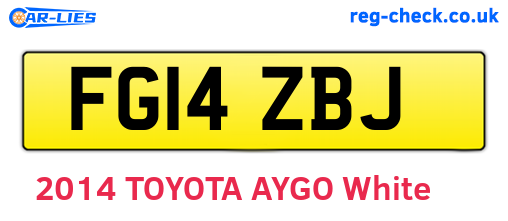 FG14ZBJ are the vehicle registration plates.
