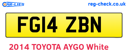 FG14ZBN are the vehicle registration plates.