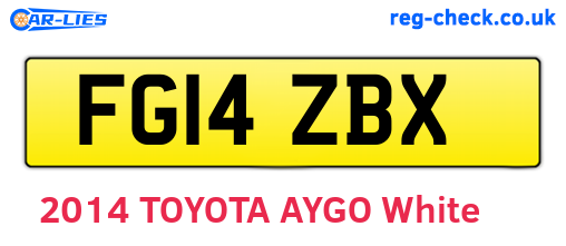 FG14ZBX are the vehicle registration plates.