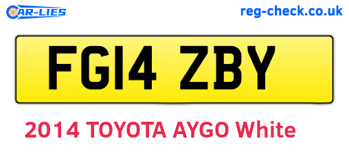 FG14ZBY are the vehicle registration plates.