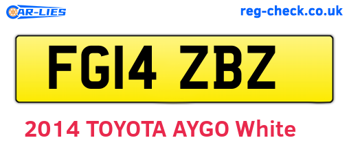 FG14ZBZ are the vehicle registration plates.