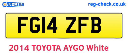 FG14ZFB are the vehicle registration plates.