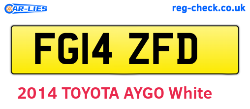 FG14ZFD are the vehicle registration plates.