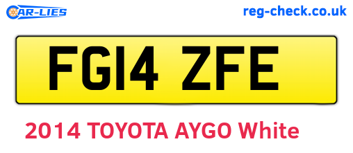 FG14ZFE are the vehicle registration plates.