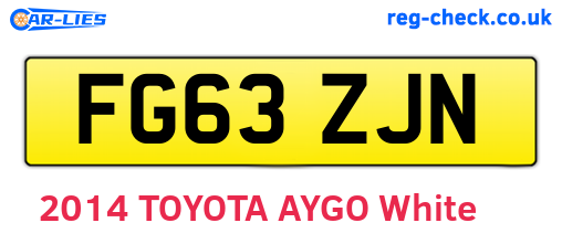 FG63ZJN are the vehicle registration plates.