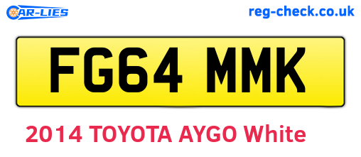 FG64MMK are the vehicle registration plates.