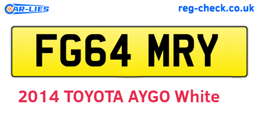 FG64MRY are the vehicle registration plates.