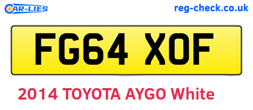 FG64XOF are the vehicle registration plates.