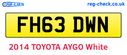 FH63DWN are the vehicle registration plates.