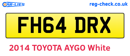 FH64DRX are the vehicle registration plates.