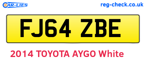 FJ64ZBE are the vehicle registration plates.