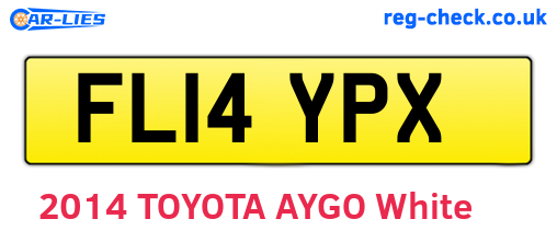 FL14YPX are the vehicle registration plates.