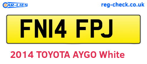 FN14FPJ are the vehicle registration plates.