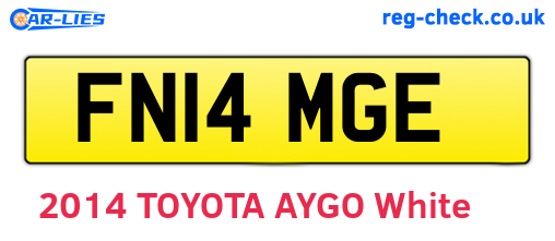 FN14MGE are the vehicle registration plates.