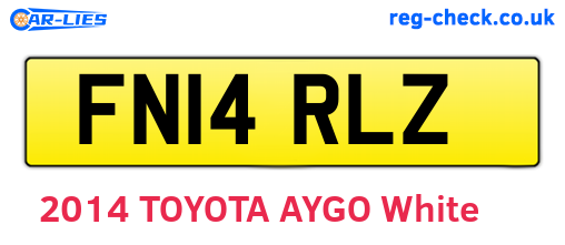 FN14RLZ are the vehicle registration plates.