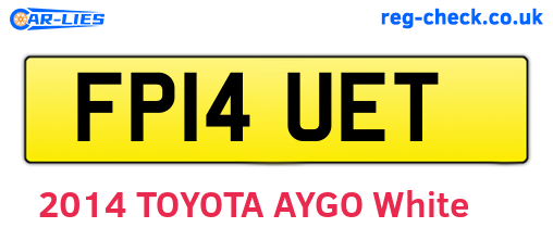 FP14UET are the vehicle registration plates.
