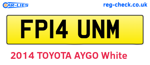 FP14UNM are the vehicle registration plates.