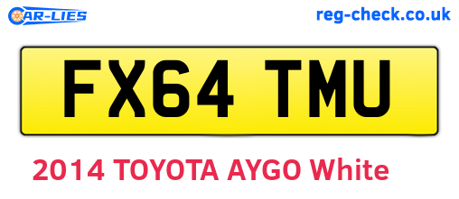 FX64TMU are the vehicle registration plates.