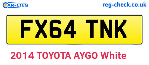 FX64TNK are the vehicle registration plates.