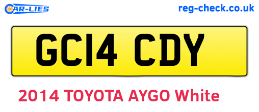 GC14CDY are the vehicle registration plates.