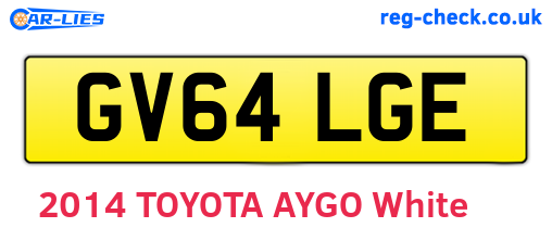 GV64LGE are the vehicle registration plates.
